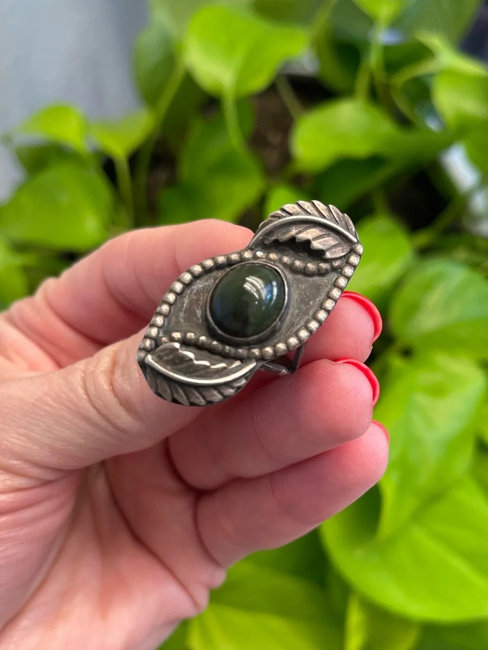 Large Vintage Estate Native Handmade Sterling Silver Statement Ring - Size 6.5
